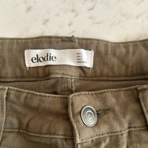Elodie Olive Green Denim Mini Skirt Size 5 - Picture 3 of 4